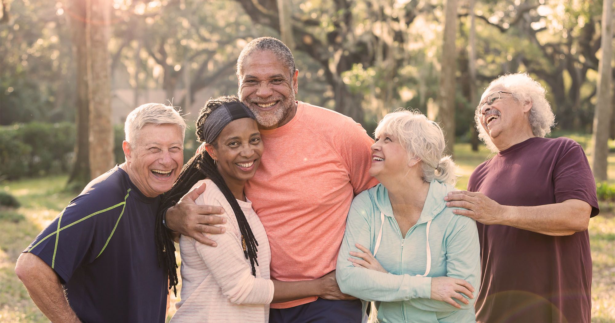 Group of happy people outdoors
